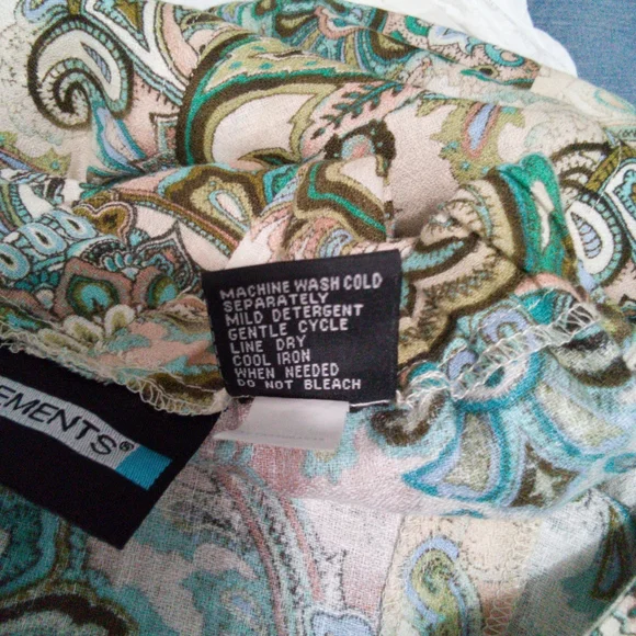 Requirements Paisley A-Line Skirt in Teal, Blush & Cream - Size 16 - Picture 5 of 6